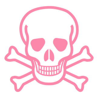 Skull Cross Bones Decal (Pink)
